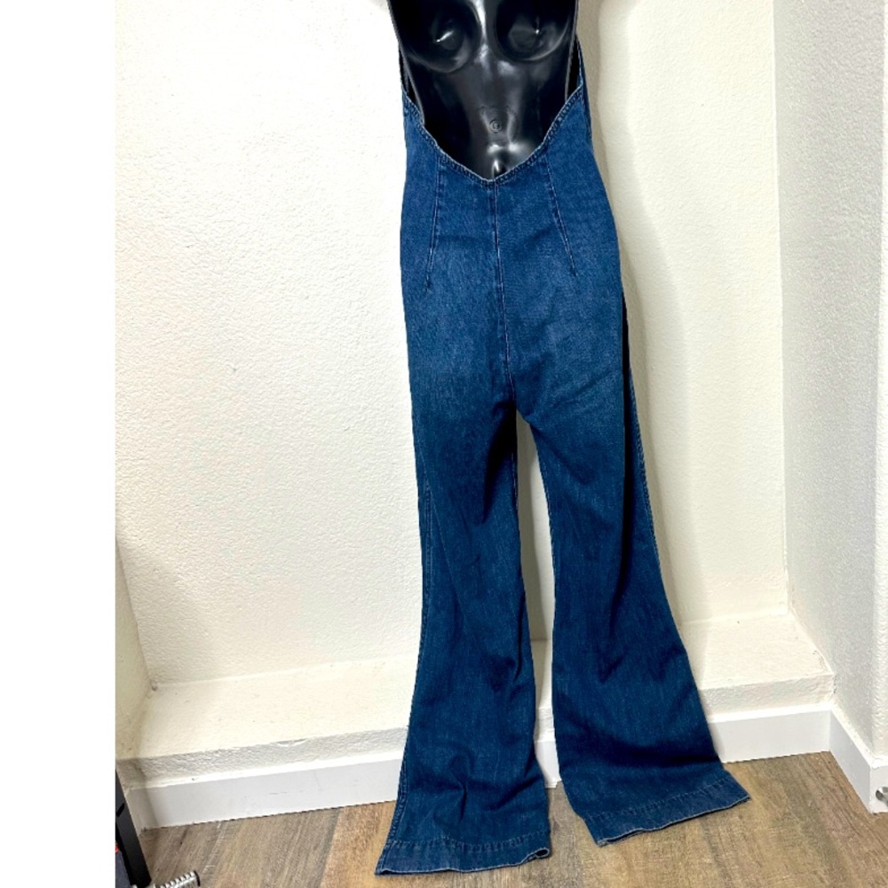 Free People 70’s Jumper Women's Blue Denim Flared Jeans - Picture 3 of 3